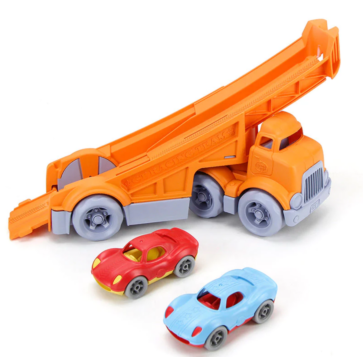 Green Toys Racing Truck with 2 Racers Toys and Treasures