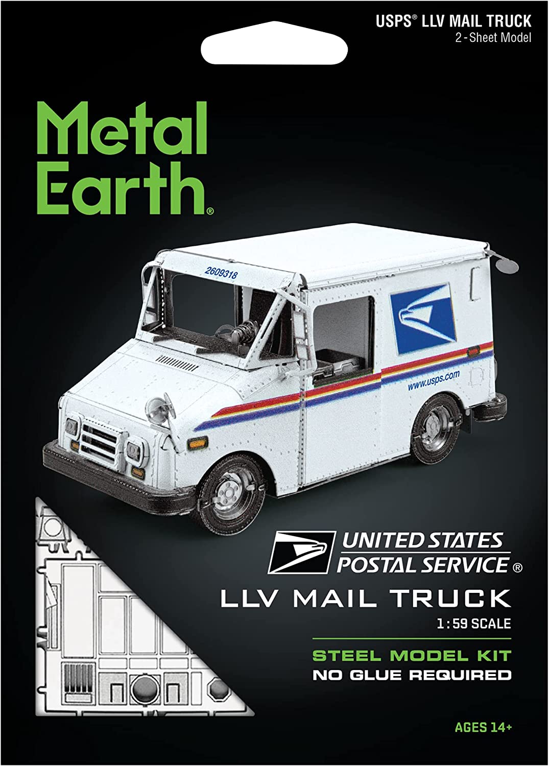 Metal Earth Steel Model Kit: United States Postal Service - LLV Mail Truck