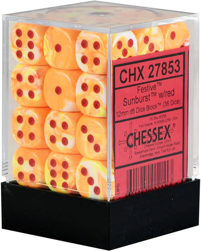 Chessex 12mm d6 Dice Block (36 Dice)