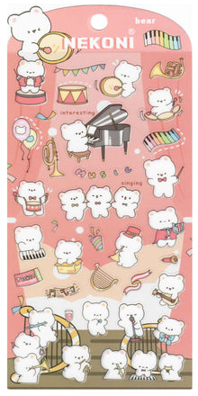 Nekoni Music Bear Stickers