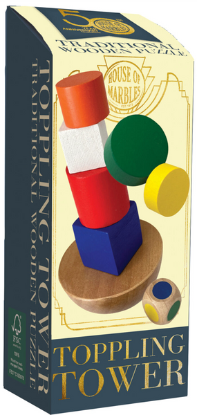 Traditional Wooden Puzzle: Toppling Tower