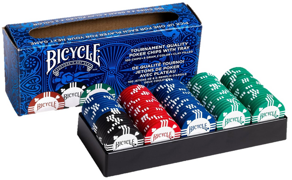 Bicycle 8-Gram 100 Clay Filled Poker Chips
