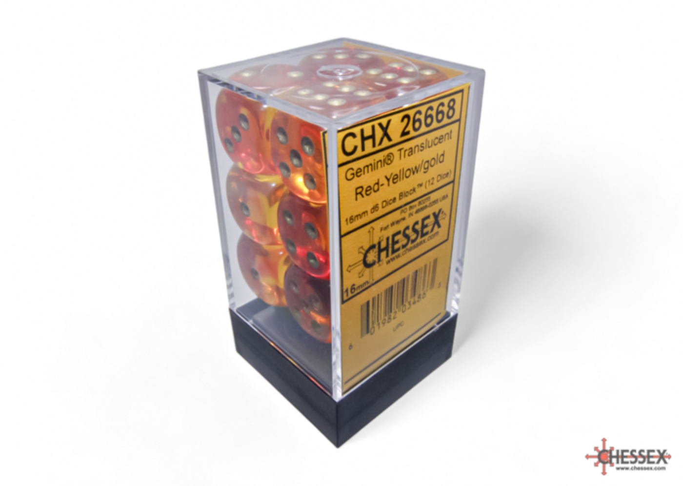 Chessex 16mm d6 Dice Block (12 dice)