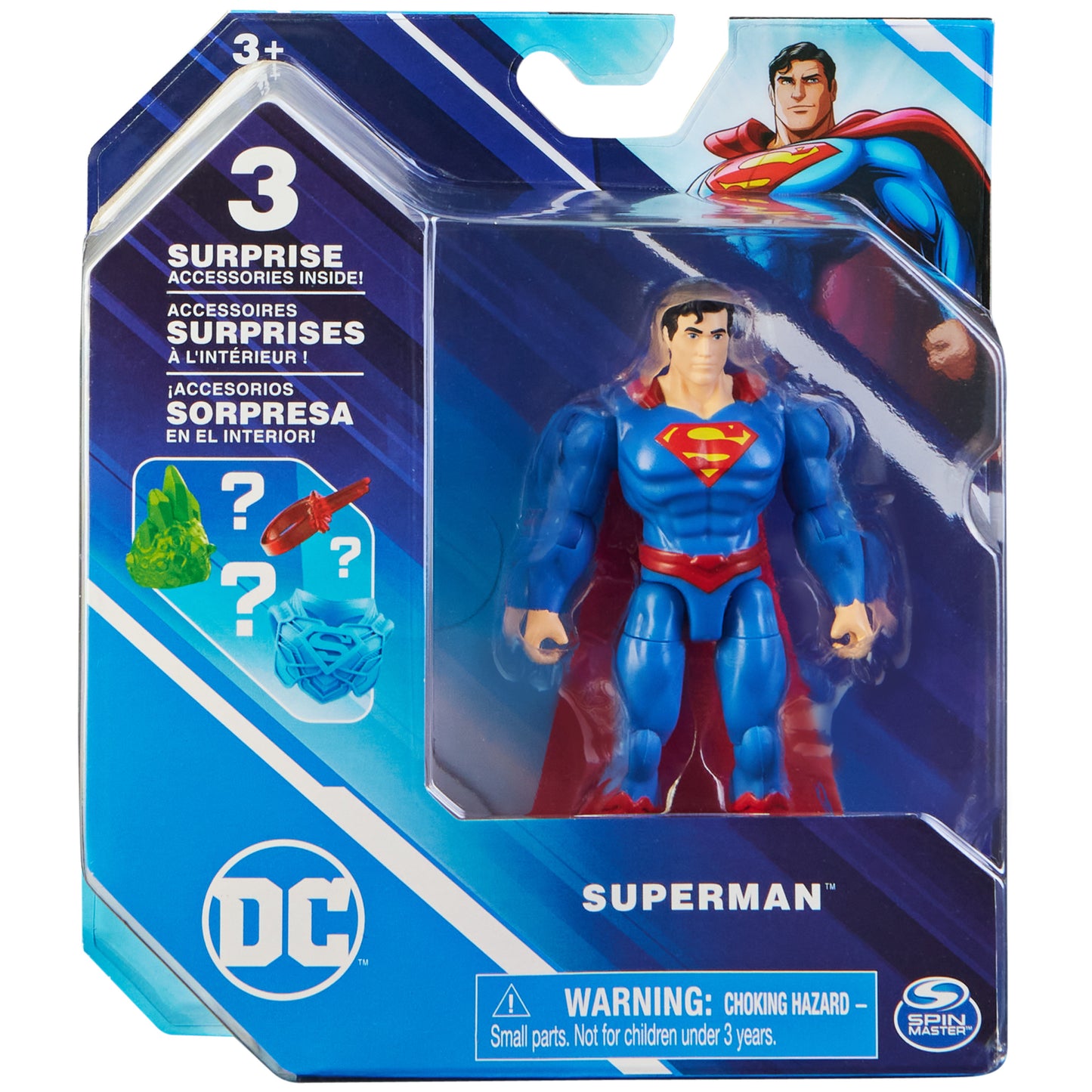DC Comics, 4-Inch Superman Action Figure with 3 Mystery Accessories