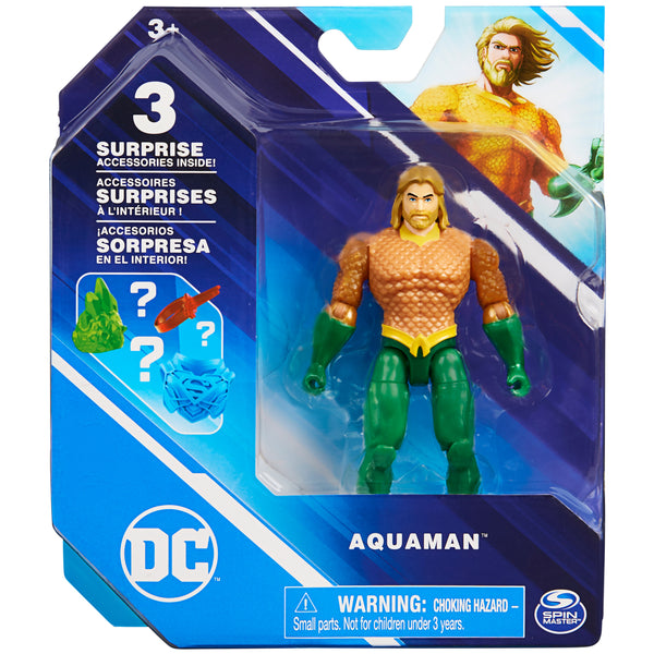 DC Comics, 4-Inch Aquaman Action Figure with 3 Mystery Accessories