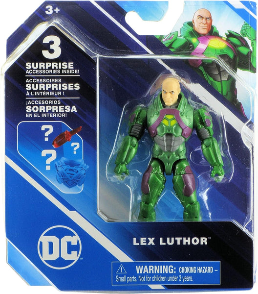 DC Comics, 4-Inch Lex Luthor Action Figure with 3 Mystery Accessories