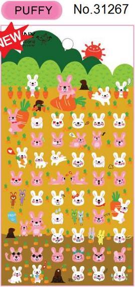 Bunny Puffy Stickers