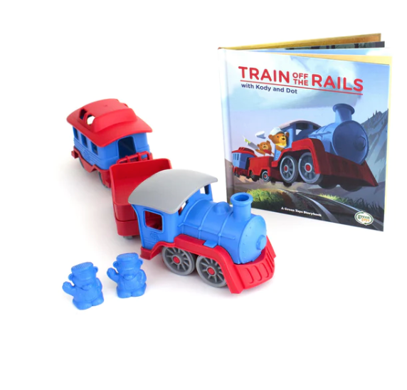 Green Toy Train & Storybook Set