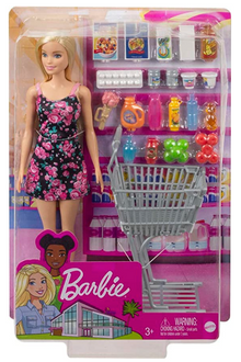 Barbie Doll and shopping Cart Play Set
