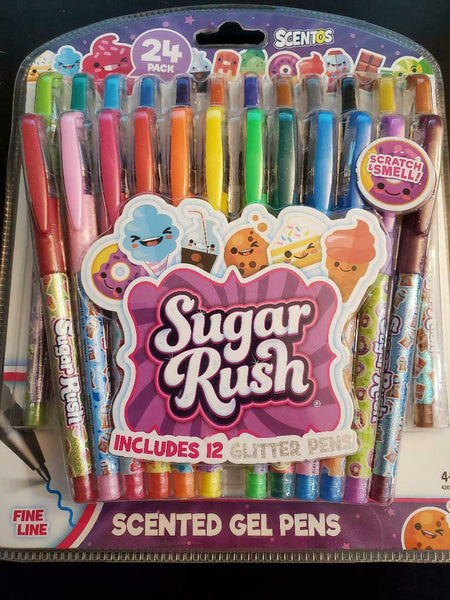 Sugar Rush Scented Gel Pens - 24 Pack (includes 12 Glitter Pens)