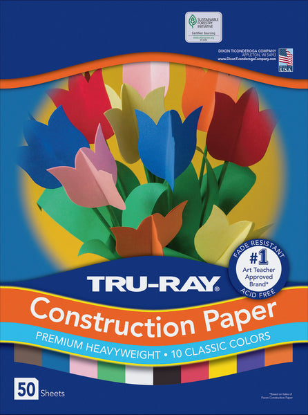 Construction Paper - 10 colors/50 Sheets