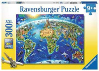 World Landmarks Map 300-Piece Puzzle