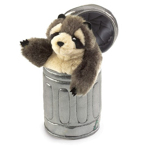 Raccoon In Trash Can Hand Puppet